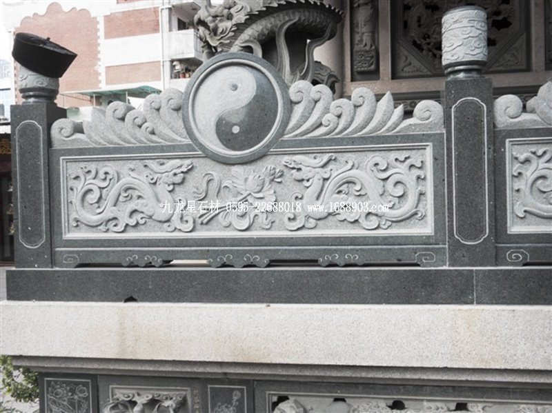 寺庙古建石栏杆