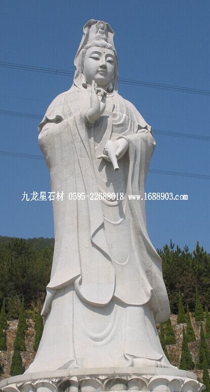 6米高石雕滴水观音佛像