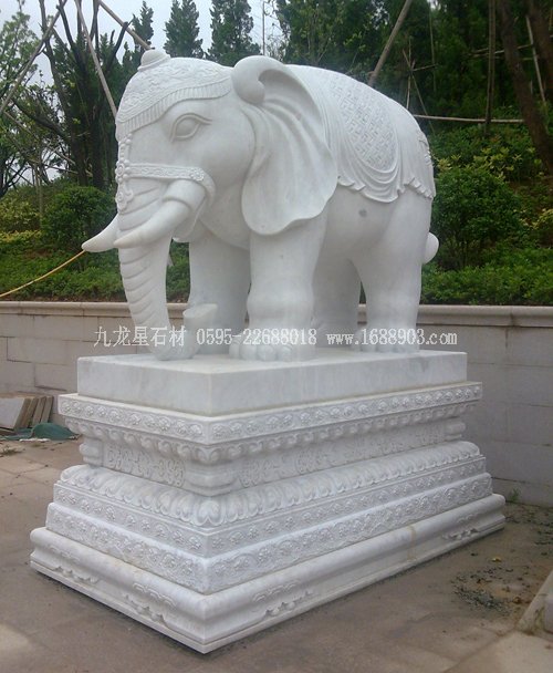 湖南汉白玉石材大象