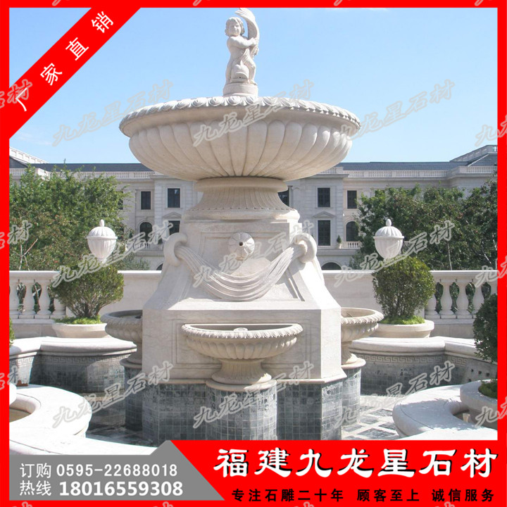 石雕水景水钵 石雕流水钵 房地产水景水钵