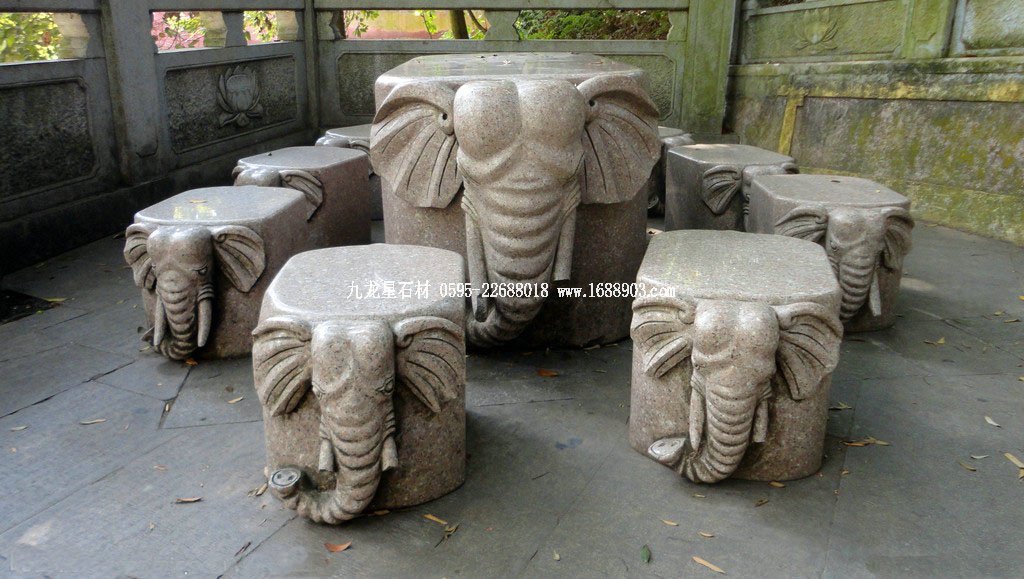 大象石桌椅2