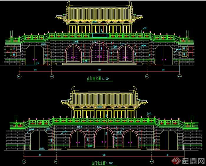 某寺庙古建山门设计施工详图(1)