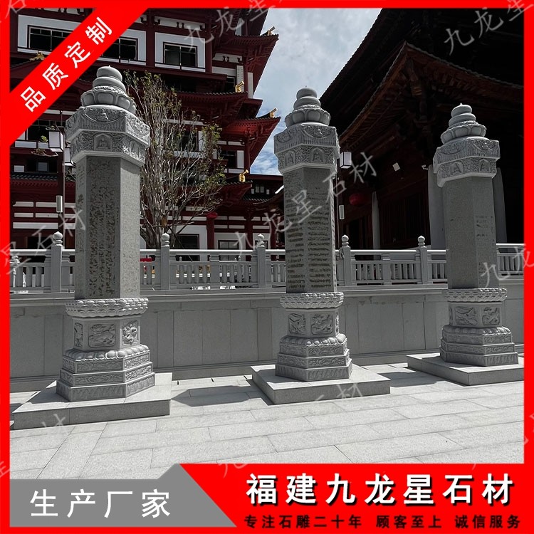 石雕佛塔承载寺院文脉 花岗岩石雕佛塔适合寺院摆放