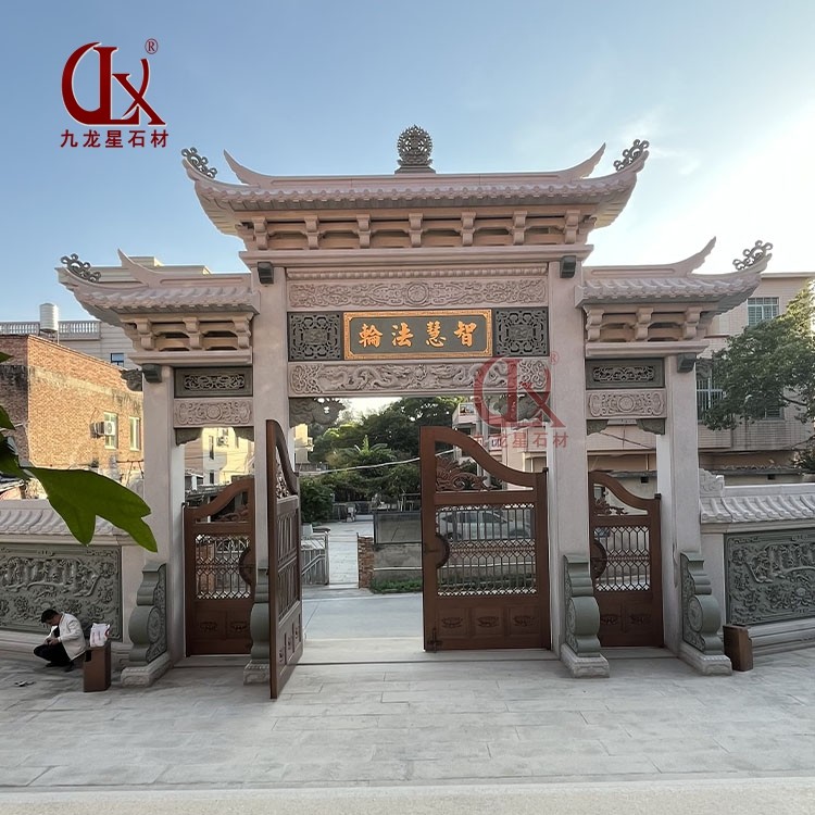 中式古建三门石牌楼 文旅景区三门石牌坊修建